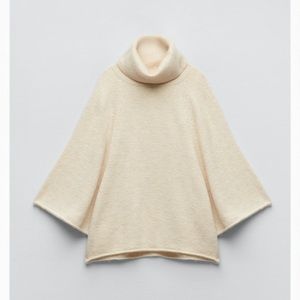 ZARA wide sleeve knit sweater | Size Medium | Ecru
